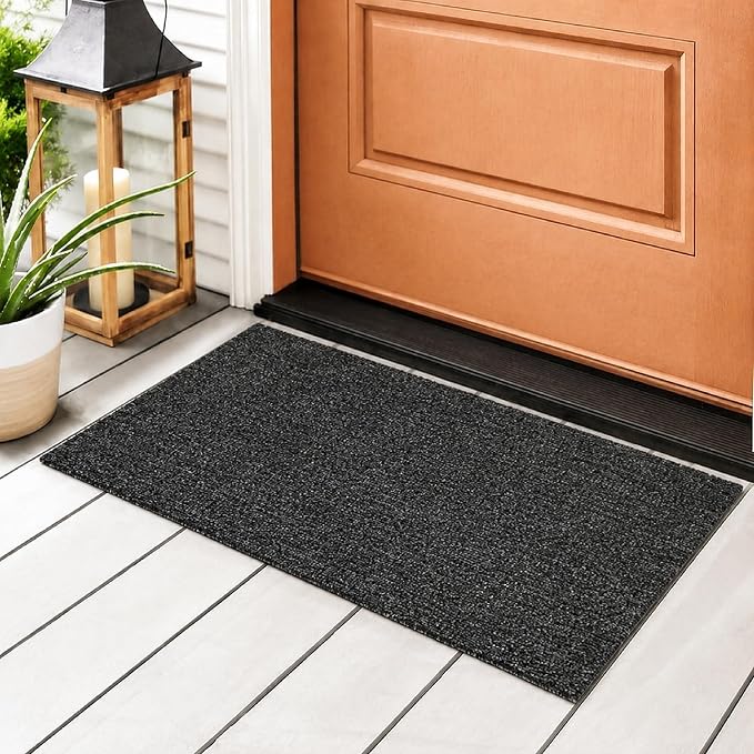 The Porch Grey & Black Entrance Mat